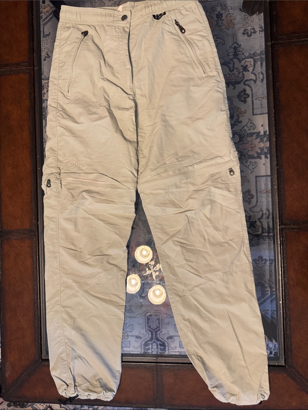 Lightweight Women's Tan Cargo Zip-Off Pants